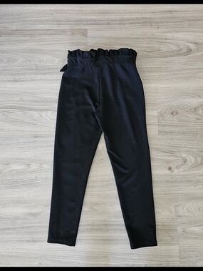 Black Paperbag Waist Trousers
